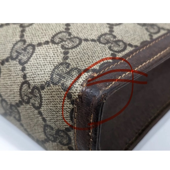 #4 Gucci Vintage Clutch Bag Brown GG PVC Supreme USED (NO CODE) COA INCLUDED - Picture 8 of 14